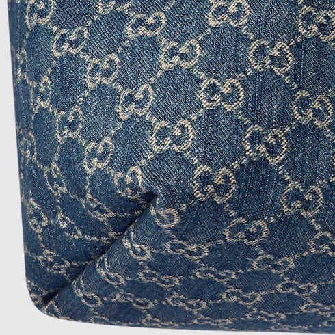Gucci Giglio large tote bag - blue and white GG denim