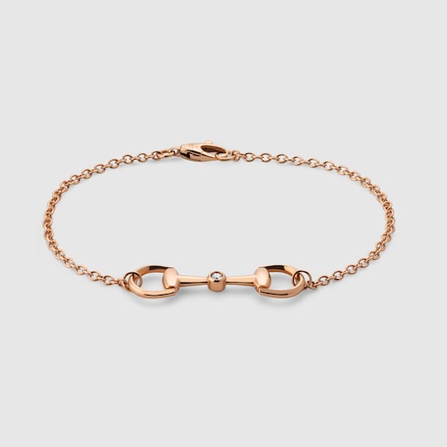 Gucci Horsebit diamond 18k chain bracelet - 18k rose gold