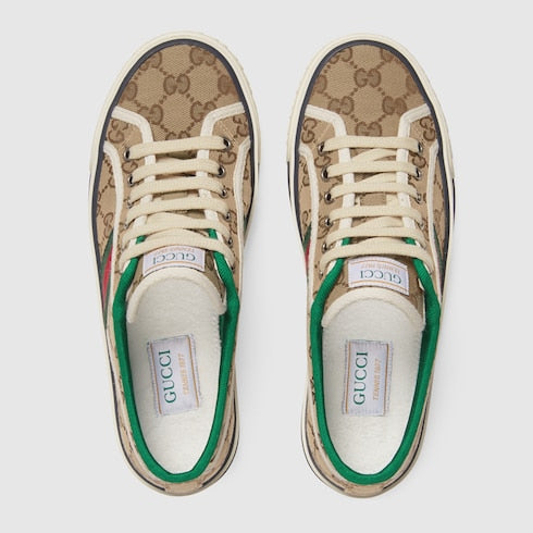 Women's Gucci Tennis 1977 sneaker - beige/ebony original GG canvas
