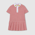 Children's gingham cotton dress - red and white