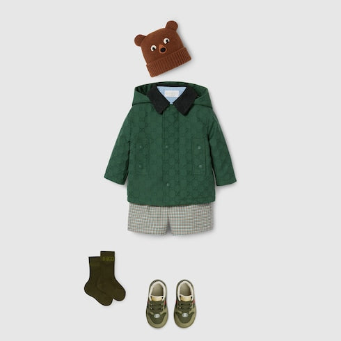 Baby GG cotton hooded jacket - green