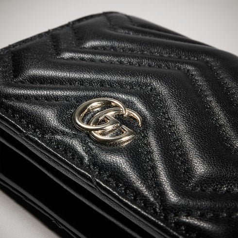 GG Marmont card case wallet - black leather