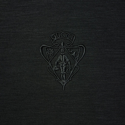 Soft rayon jersey T-shirt with embroidery - black