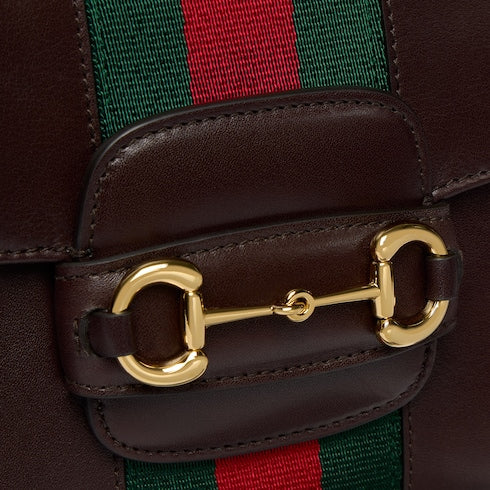 Gucci Horsebit 1955 small shoulder bag - dark brown leather