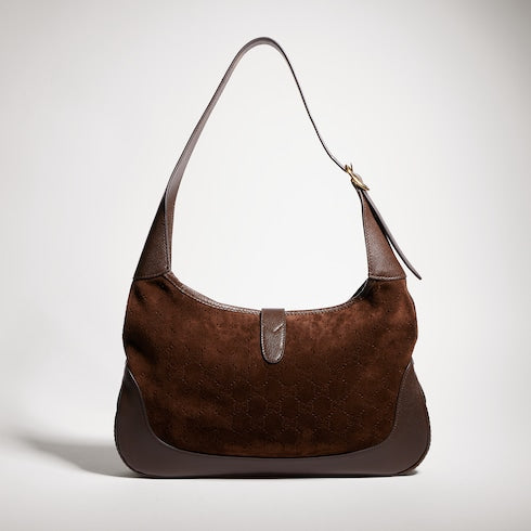 Gucci Jackie 1961 medium shoulder bag - dark brown GG suede