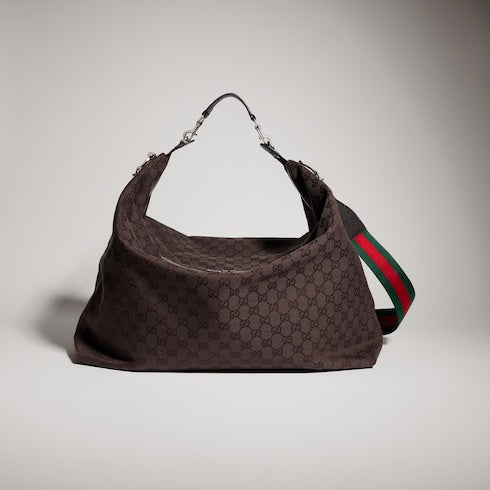 Brera large crossbody bag - dark brown GG canvas
