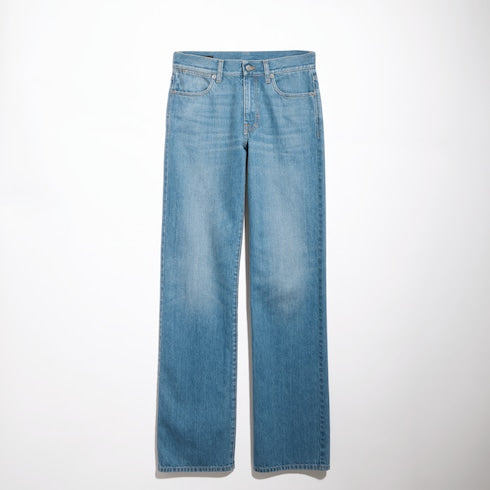 Bleached washed cotton denim pants - blue