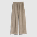 Printed silk leisure pants - beige and brown