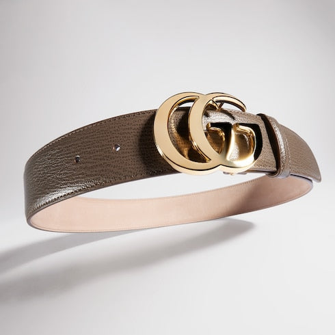 GG Marmont wide belt - dark taupe leather