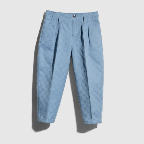 Children's GG gabardine pants - light blue