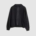 Cotton hooded sweatshirt with muted Web - black