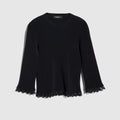 Fine matte viscose rib top - black