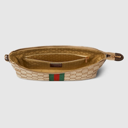 Lunetta small crossbody bag - sand and brown GG canvas