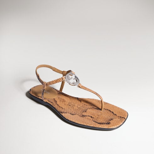 thong sandal with Interlocking G - Women's python