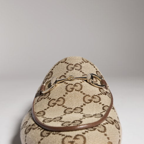 Women's Gucci Jordaan loafer - beige and ebony GG canvas