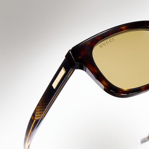 Rectangular-frame sunglasses - brown tortoiseshell