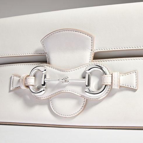 Horsebit Ristretto medium shoulder bag - white leather