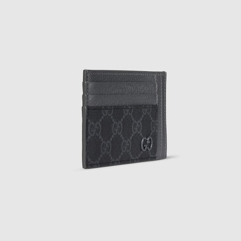 Grey trim GG card case - black GG Supreme