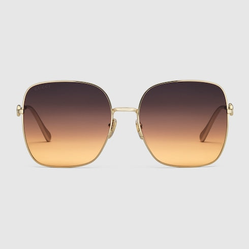 Oversize square-frame sunglasses - gold and multicolor