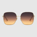 Oversize square-frame sunglasses - gold and multicolor