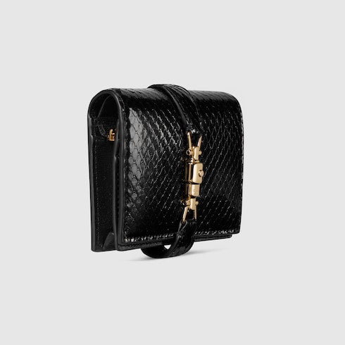 Gucci Jackie python medium wallet - black