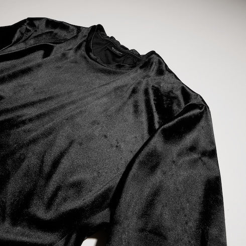 Stretch satin jersey T-shirt - black
