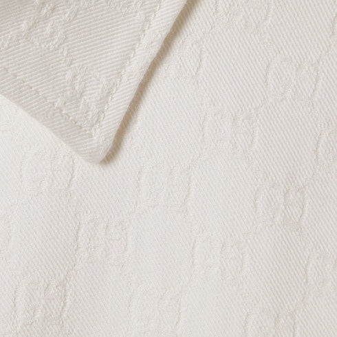 GG cotton denim jacquard shirt - white