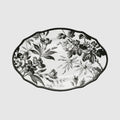 Herbarium hors d'oeuvre plate - black and white porcelain