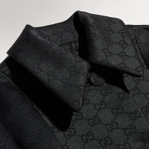 GG viscose jacquard coat - black