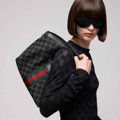 Gucci Giglio small tote bag - black GG denim