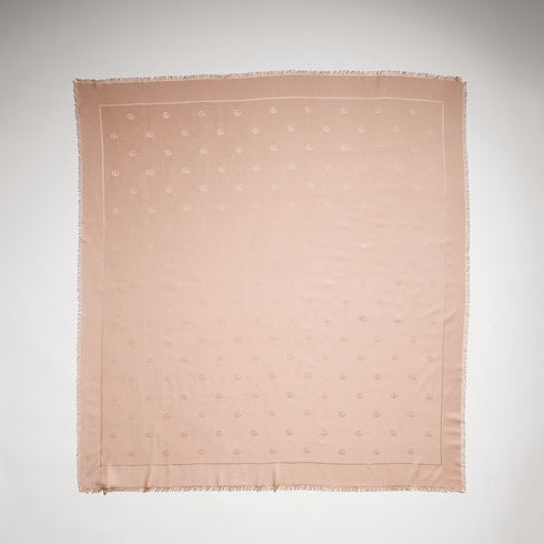 Double G silk wool shawl - beige