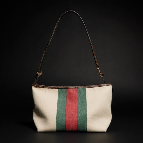 Small pouch with strap and Web - natural canvas