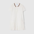 Children's mini polo dress with Web - white