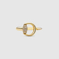 Gucci Horsebit diamond 18k open ring - 18k yellow gold