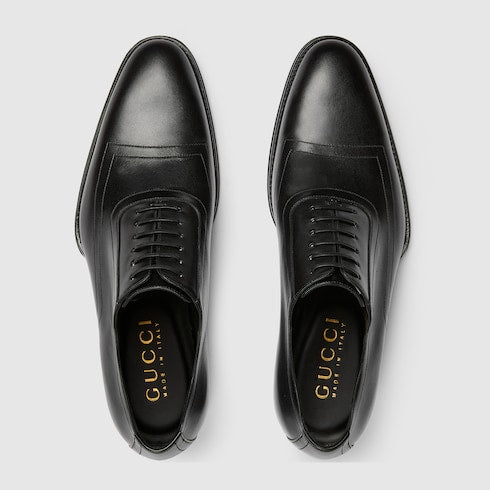 Men's lace-up shoe - black leather