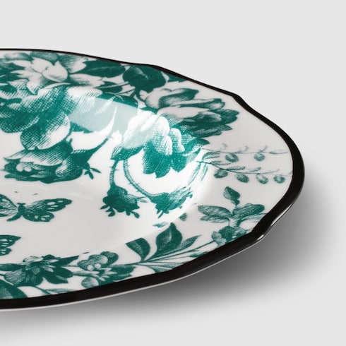 Green Herbarium Rim Soup Bowl, Set Of Two - Green
