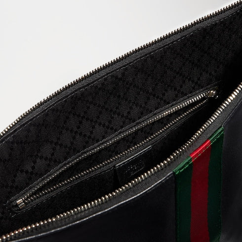 Lunetta medium crossbody bag - black soft leather