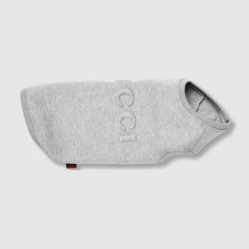 Embossed cotton pet sweatshirt - light grey