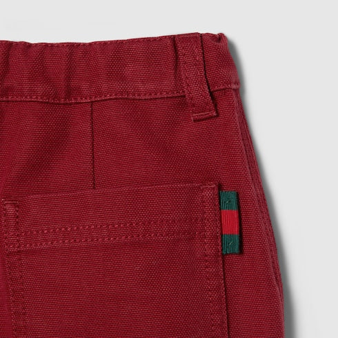 Children's cotton canvas shorts - red