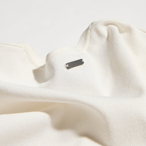 Technical knit fabric T-shirt - white
