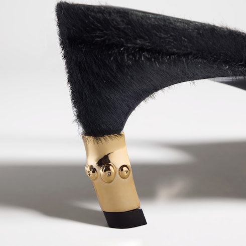 Women's Castello slingback - black calf hair