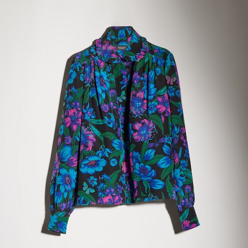 Printed silk crêpe de chine shirt - multicolor