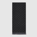 GG wool scarf - black and light grey