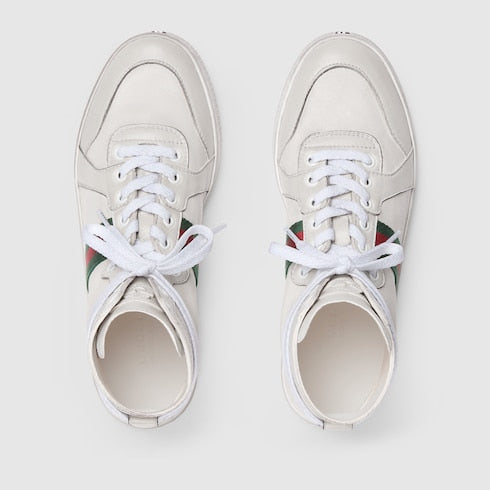 Women's Stretch high-top sneaker - white leather