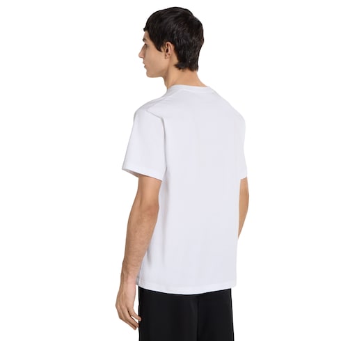 Cotton jersey T-shirt with embroidery - white