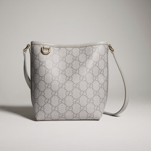 GG Emblem nano bucket bag - grey GG fabric