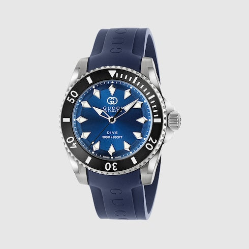 Gucci Dive watch, 40mm - blue rubber