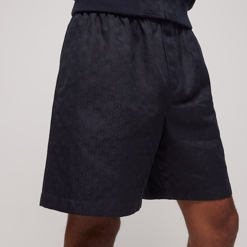 GG cotton canvas shorts - dark blue