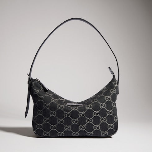 Lady Lunetta small shoulder bag - black GG denim