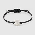 Gucci crest leather cord bracelet with charm - 925 sterling silver
